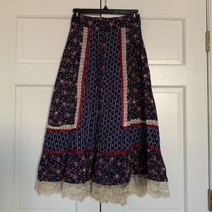 Gunne Sax size 11 true vintage  prairie skirt